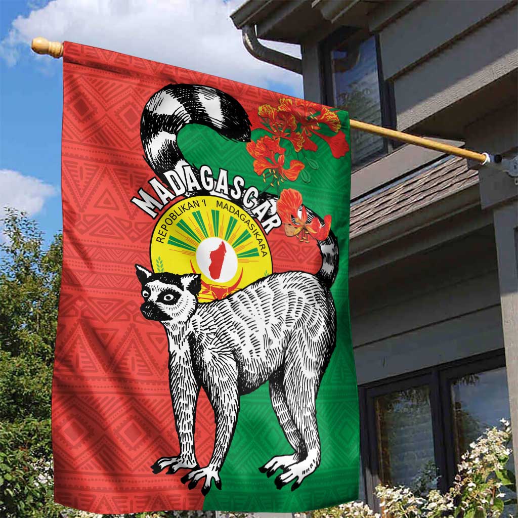 Happy Madagasikara Independence Day Garden Flag Ring-Tailed Lemur With Seal LT15