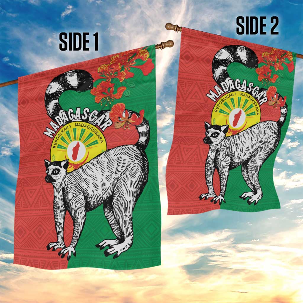 Happy Madagasikara Independence Day Garden Flag Ring-Tailed Lemur With Seal LT15