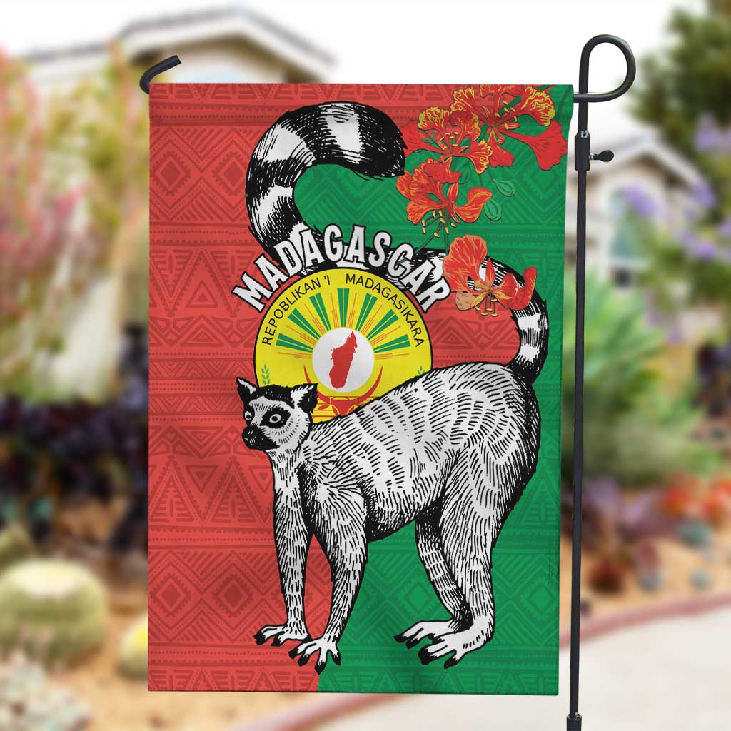Happy Madagasikara Independence Day Garden Flag Ring-Tailed Lemur With Seal LT15