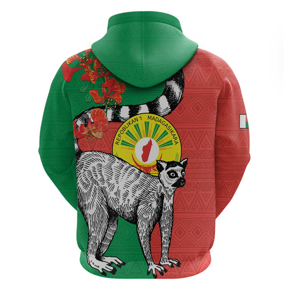Happy Madagascar Independence Day Hoodie Ring-Tailed Lemur With Seal Of Madagasikara LT15