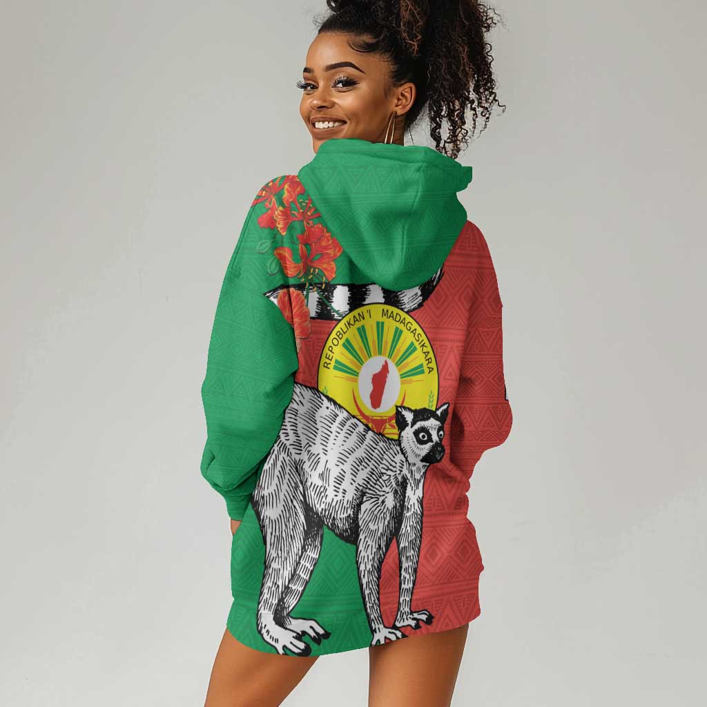 Happy Madagasikara Independence Day Hoodie Dress Ring-Tailed Lemur With Seal LT15