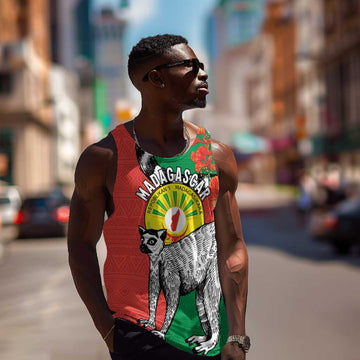 Happy Madagasikara Independence Day Men Tank Top Ring-Tailed Lemur With Seal LT15