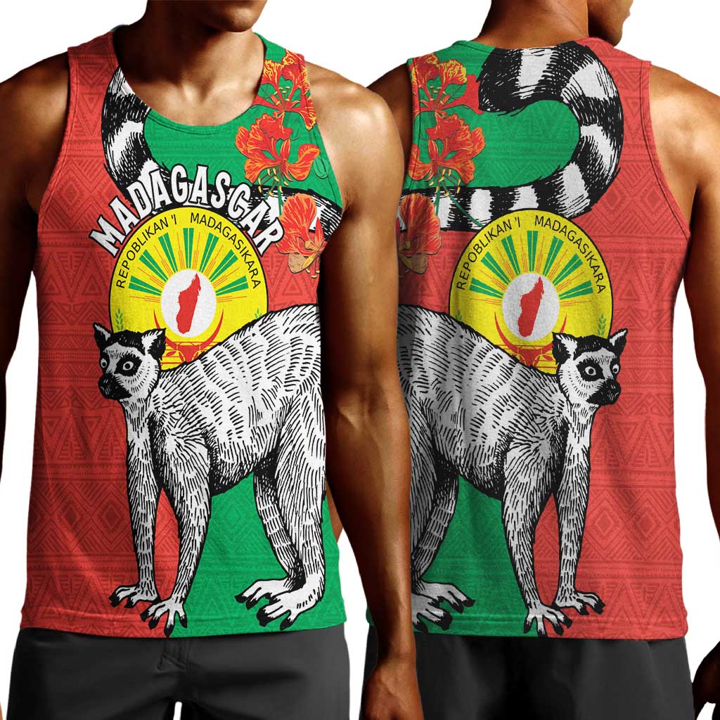 Happy Madagasikara Independence Day Men Tank Top Ring-Tailed Lemur With Seal LT15
