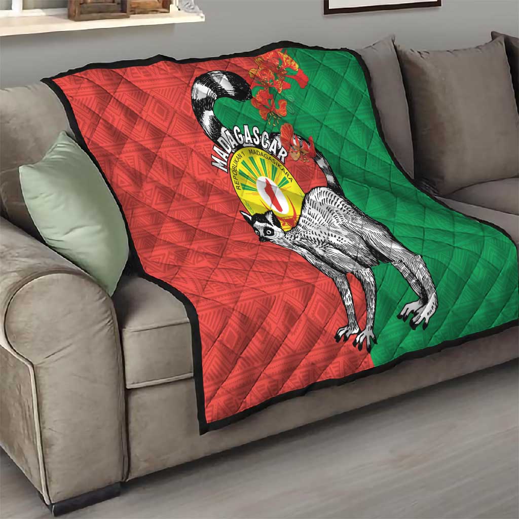 Happy Madagasikara Independence Day Quilt Ring-Tailed Lemur With Seal LT15