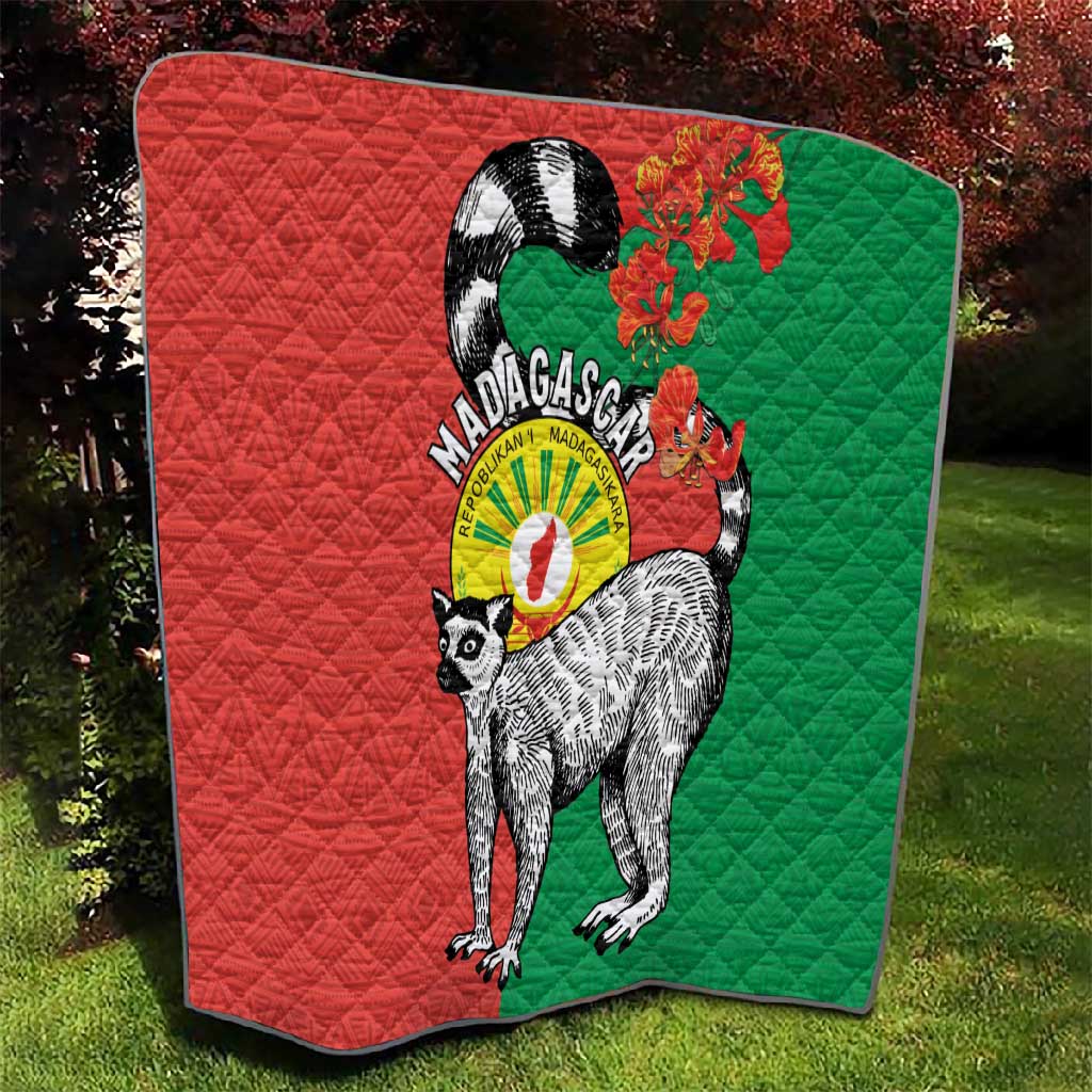 Happy Madagasikara Independence Day Quilt Ring-Tailed Lemur With Seal LT15