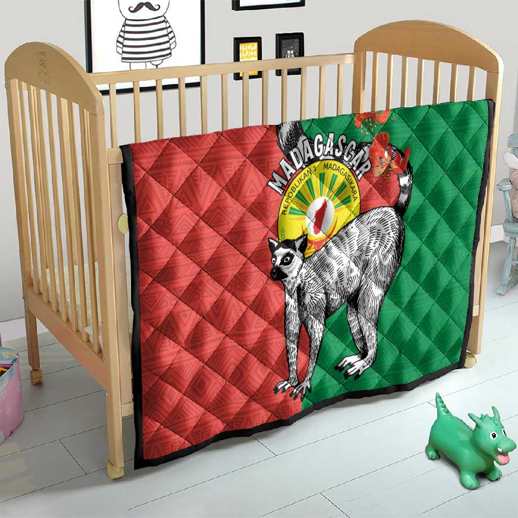 Happy Madagasikara Independence Day Quilt Ring-Tailed Lemur With Seal LT15
