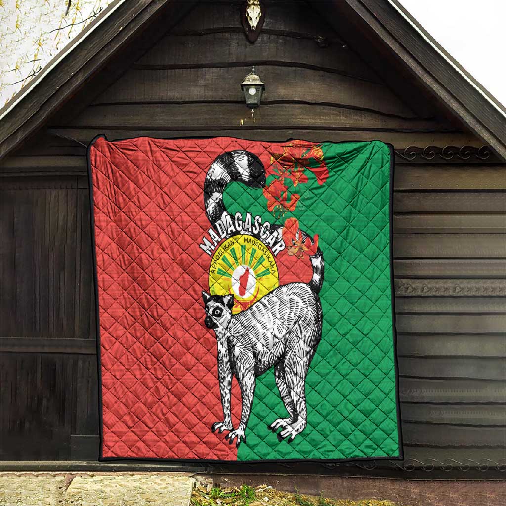 Happy Madagasikara Independence Day Quilt Ring-Tailed Lemur With Seal LT15