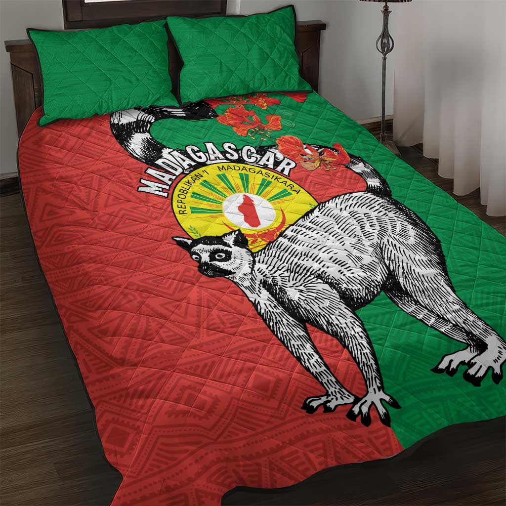 Happy Madagasikara Independence Day Quilt Bed Set Ring-Tailed Lemur With Seal LT15