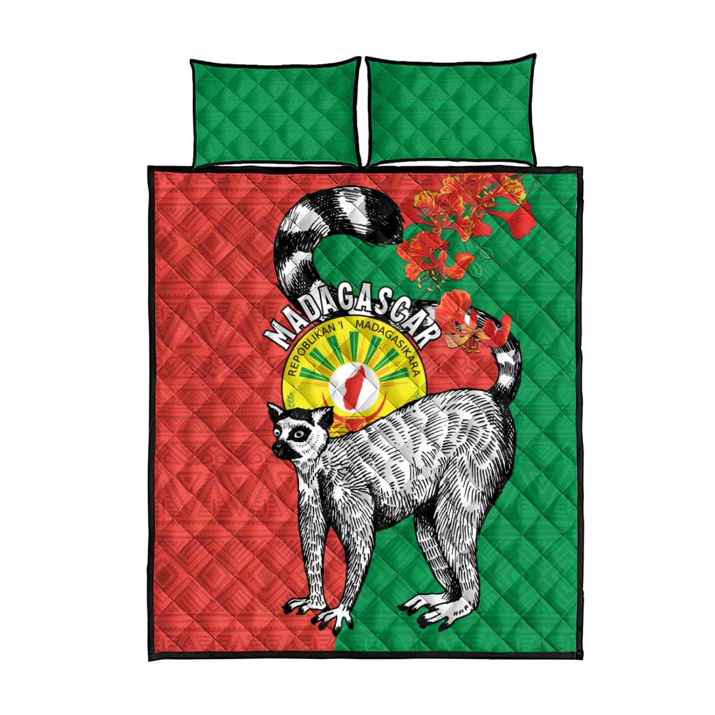 Happy Madagasikara Independence Day Quilt Bed Set Ring-Tailed Lemur With Seal LT15