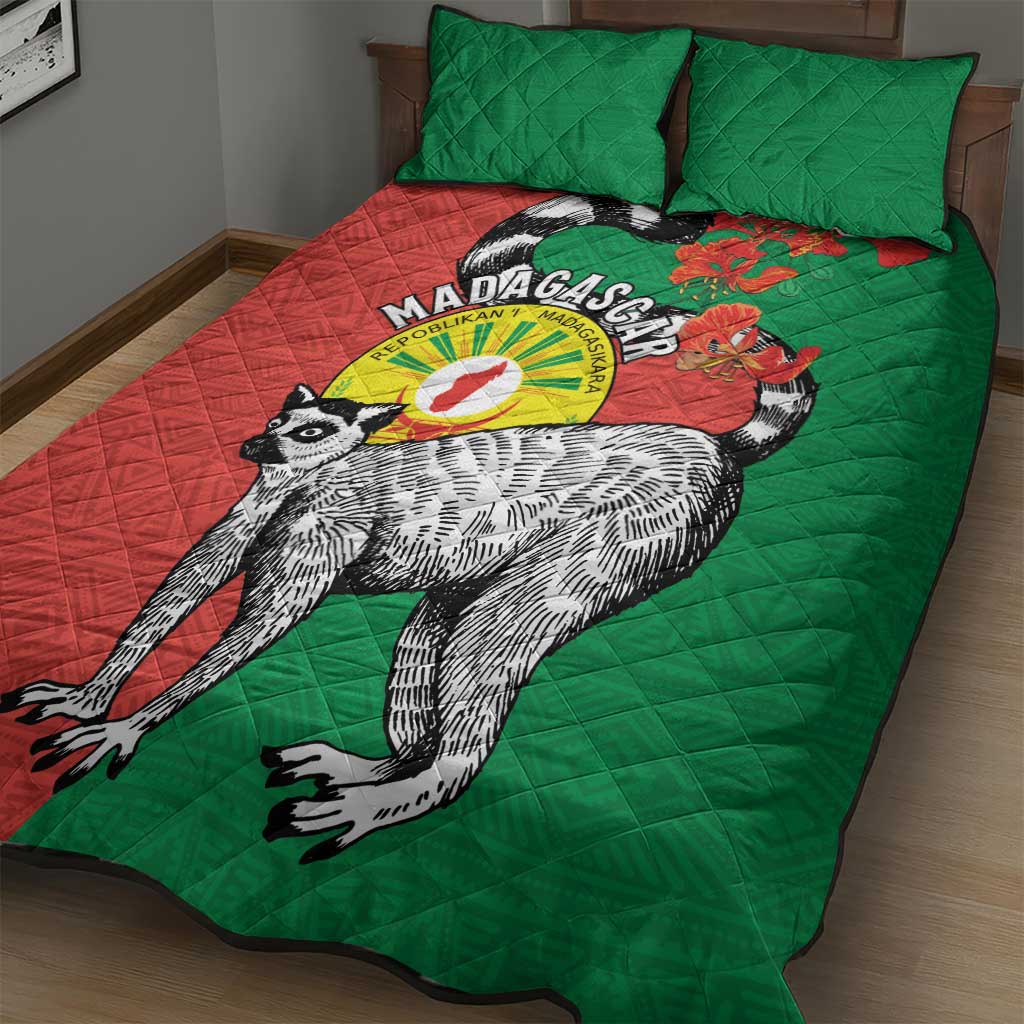Happy Madagasikara Independence Day Quilt Bed Set Ring-Tailed Lemur With Seal LT15