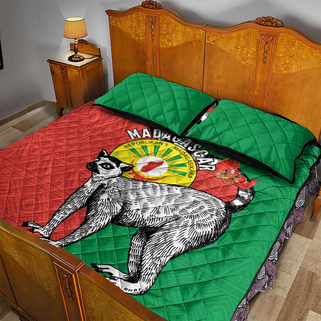 Happy Madagasikara Independence Day Quilt Bed Set Ring-Tailed Lemur With Seal LT15
