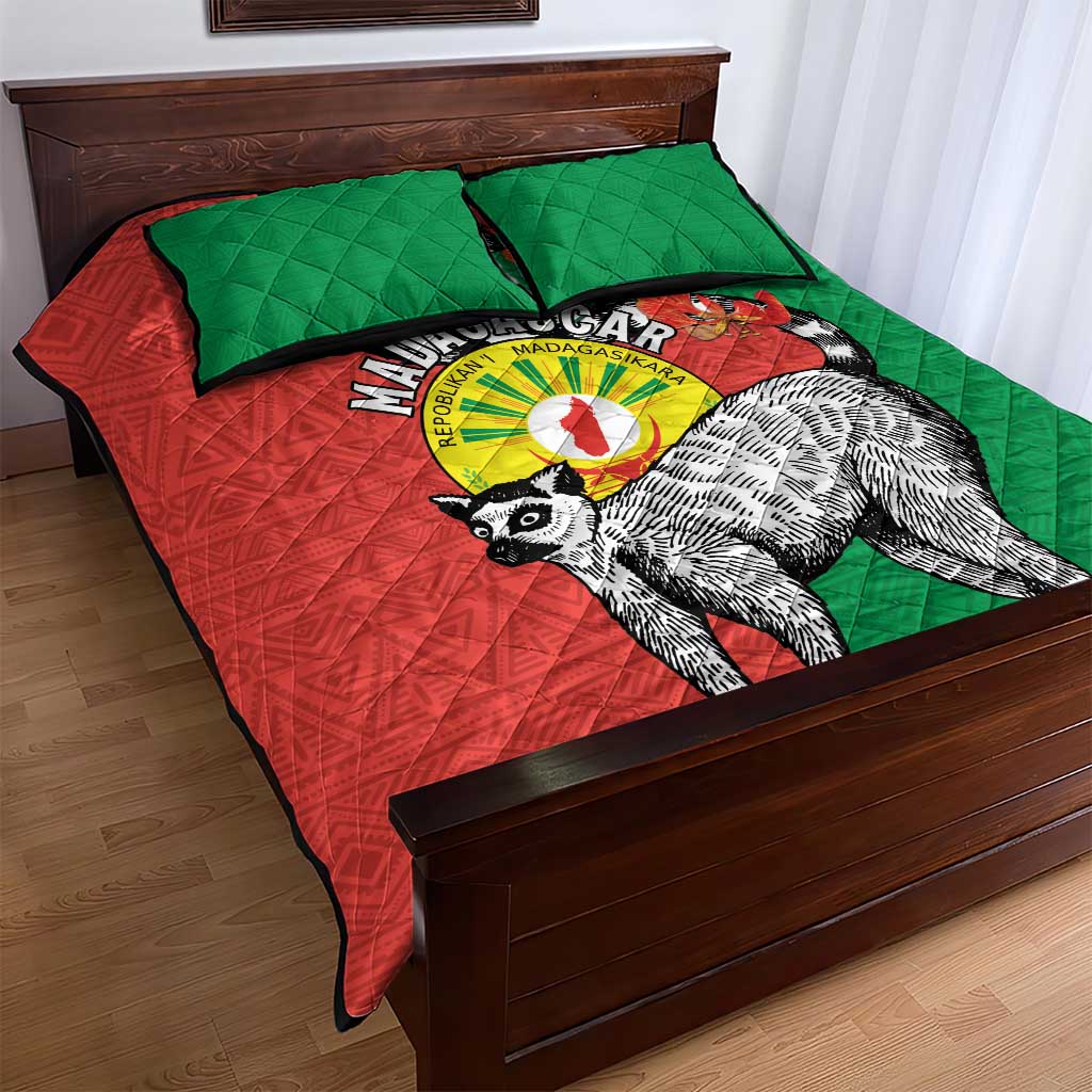 Happy Madagasikara Independence Day Quilt Bed Set Ring-Tailed Lemur With Seal LT15