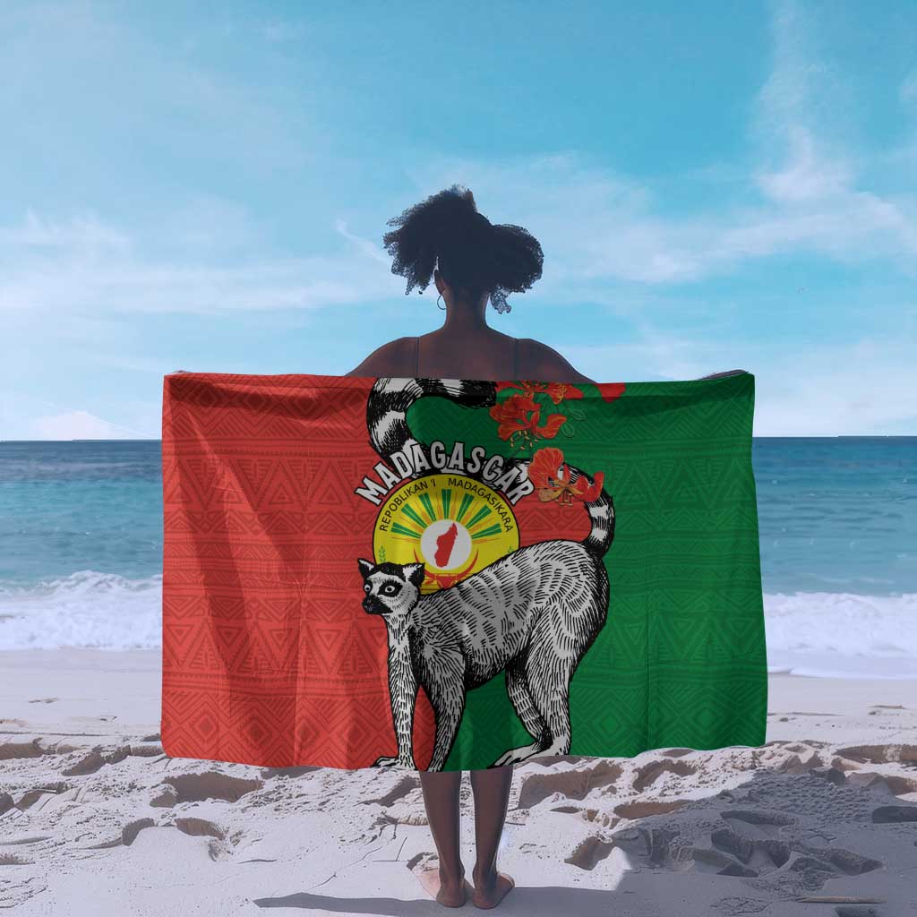 Happy Madagasikara Independence Day Sarong Ring-Tailed Lemur With Seal LT15