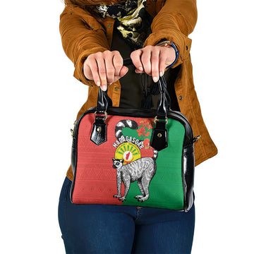 Happy Madagascar Independence Day Shoulder Handbag Ring-Tailed Lemur With Seal Of Madagasikara LT15