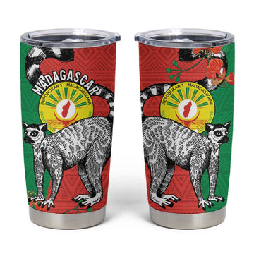 Happy Madagasikara Independence Day Tumbler Cup Ring-Tailed Lemur With Seal LT15