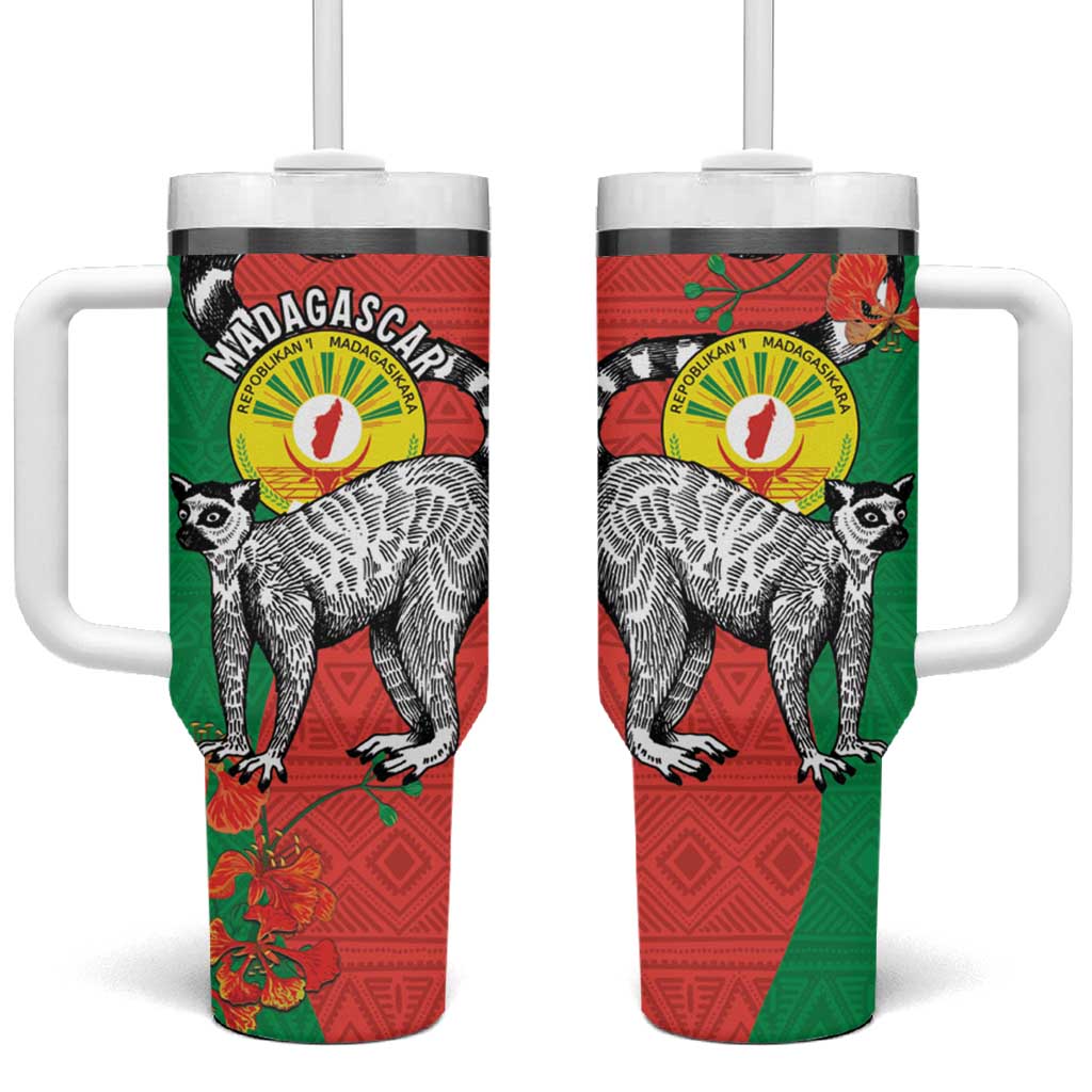 Happy Madagasikara Independence Day Tumbler With Handle Ring-Tailed Lemur With Seal LT15