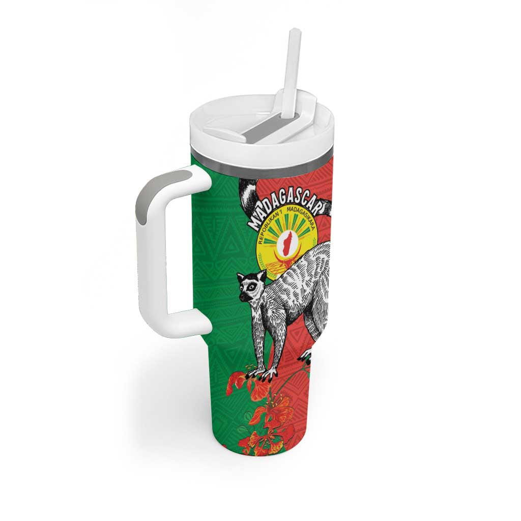 Happy Madagasikara Independence Day Tumbler With Handle Ring-Tailed Lemur With Seal LT15