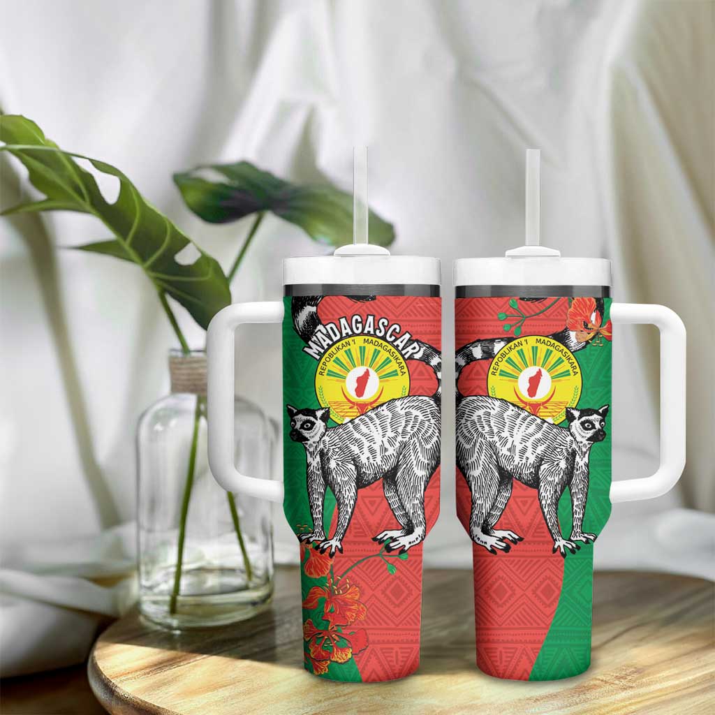 Happy Madagasikara Independence Day Tumbler With Handle Ring-Tailed Lemur With Seal LT15