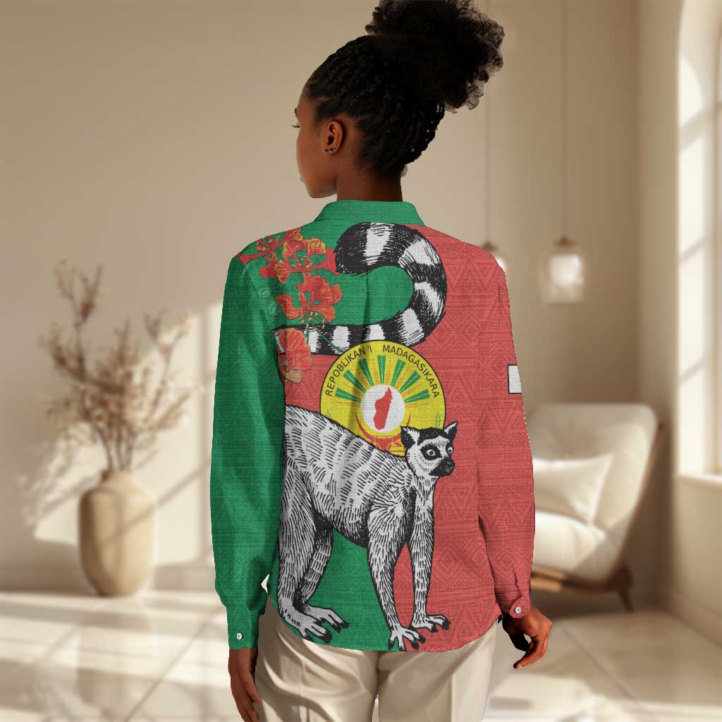 Happy Madagasikara Independence Day Women Casual Shirt Ring-Tailed Lemur With Seal LT15