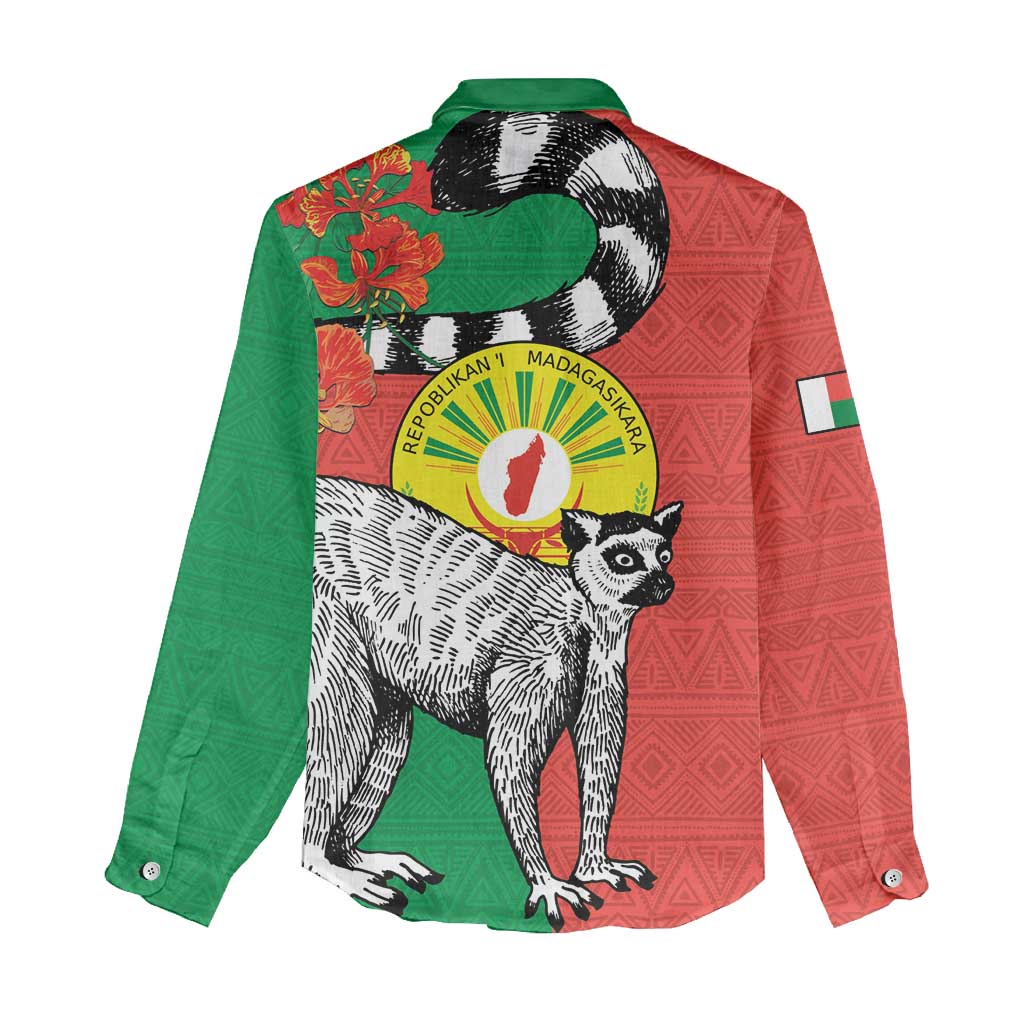 Happy Madagasikara Independence Day Women Casual Shirt Ring-Tailed Lemur With Seal LT15