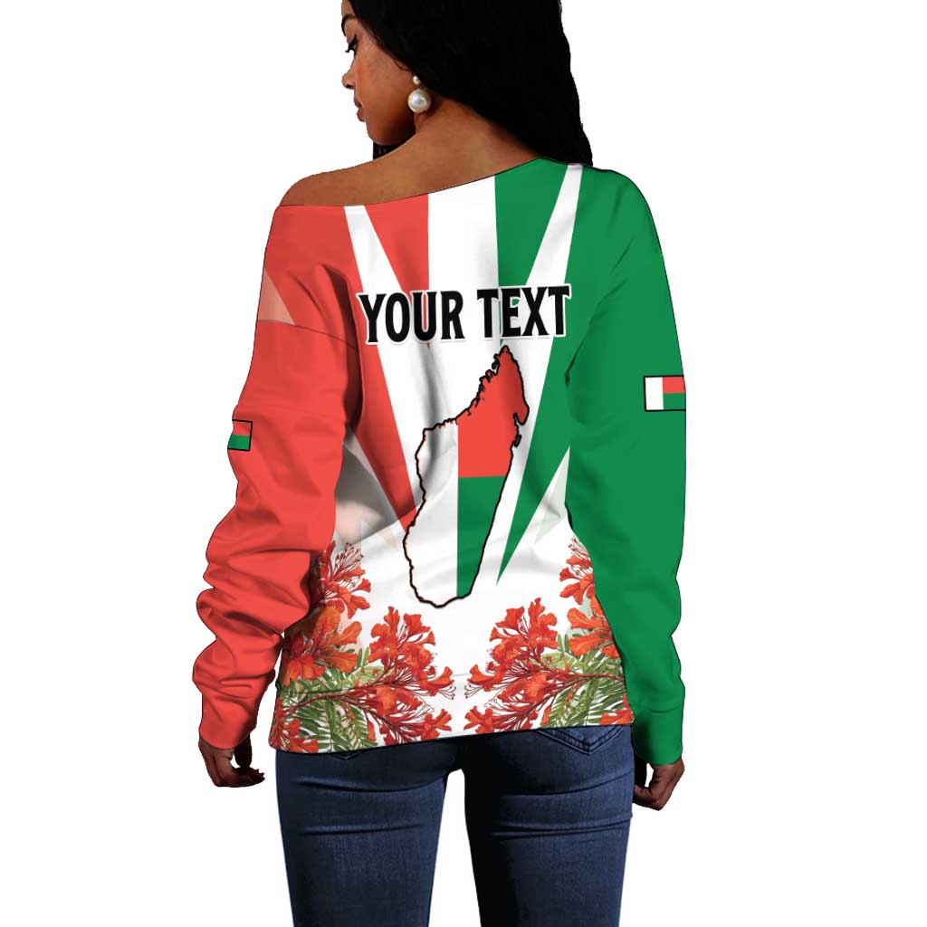 Personalized Madagasikara Off Shoulder Sweater Seal With Poinciana LT15