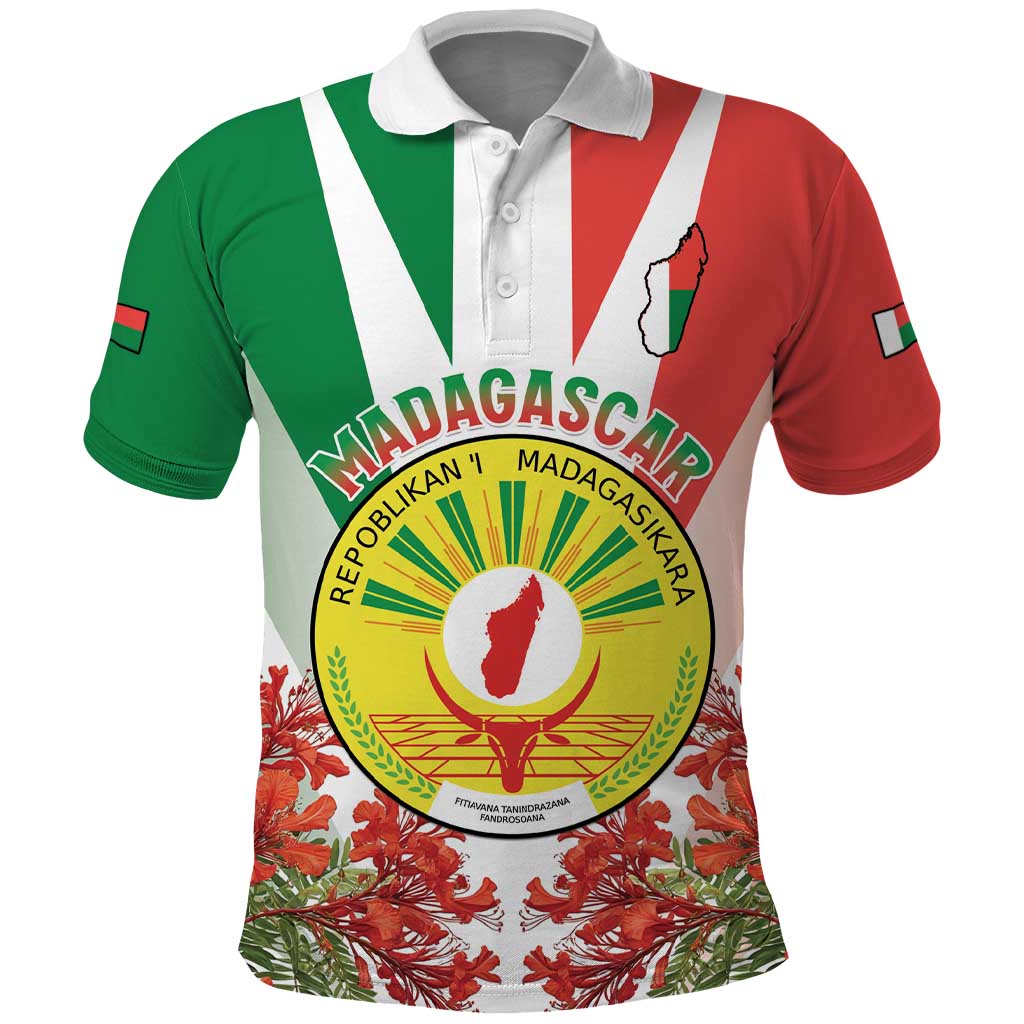 Personalized Madagasikara Polo Shirt Seal With Poinciana LT15