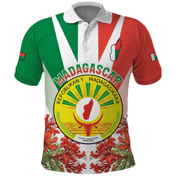 Personalized Madagasikara Polo Shirt Seal With Poinciana LT15