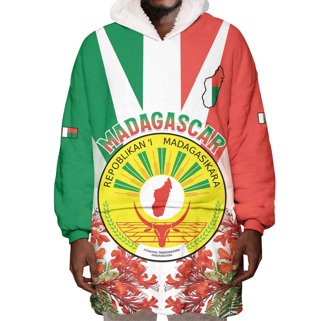 Personalized Madagasikara Wearable Blanket Hoodie Seal With Poinciana LT15