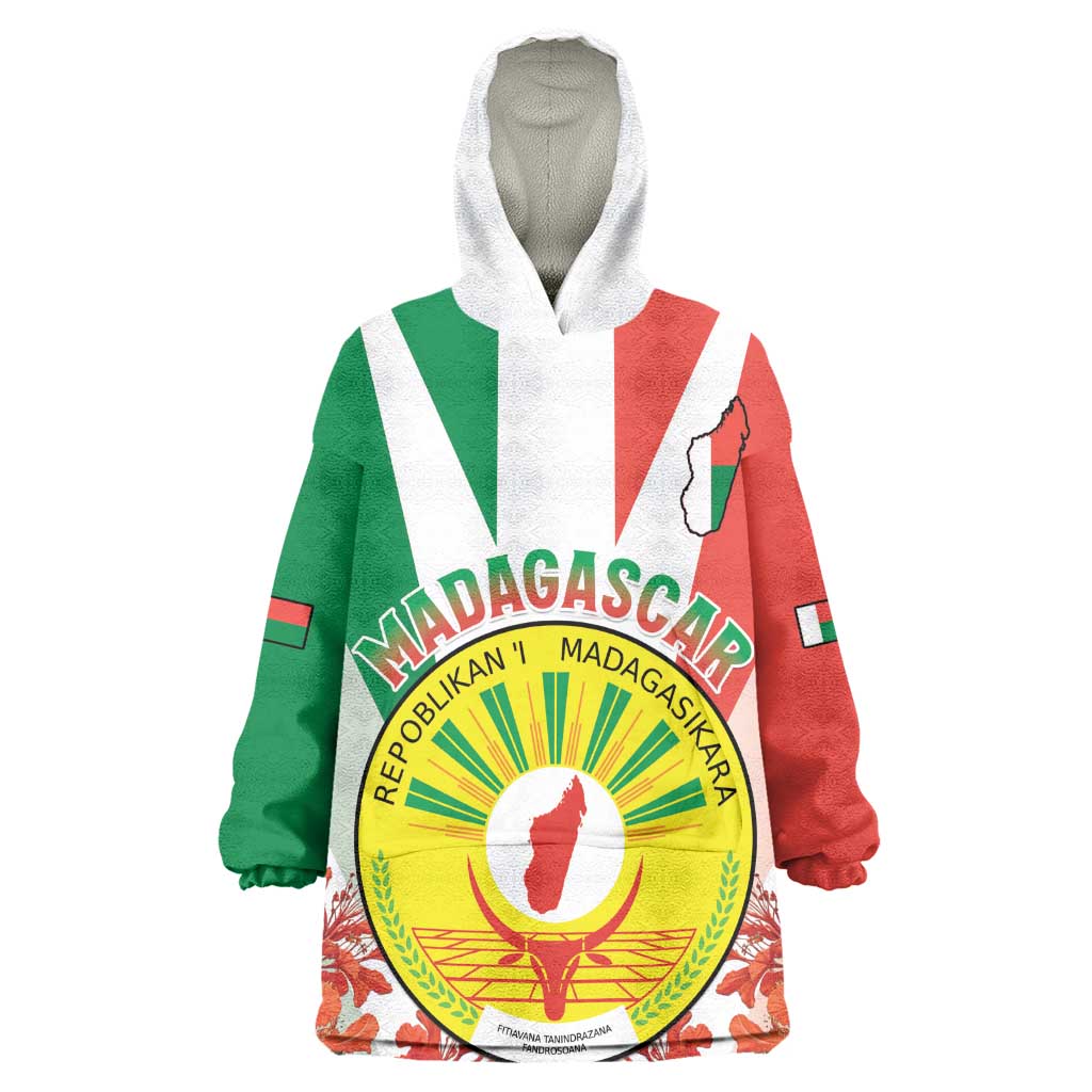 Personalized Madagasikara Wearable Blanket Hoodie Seal With Poinciana LT15