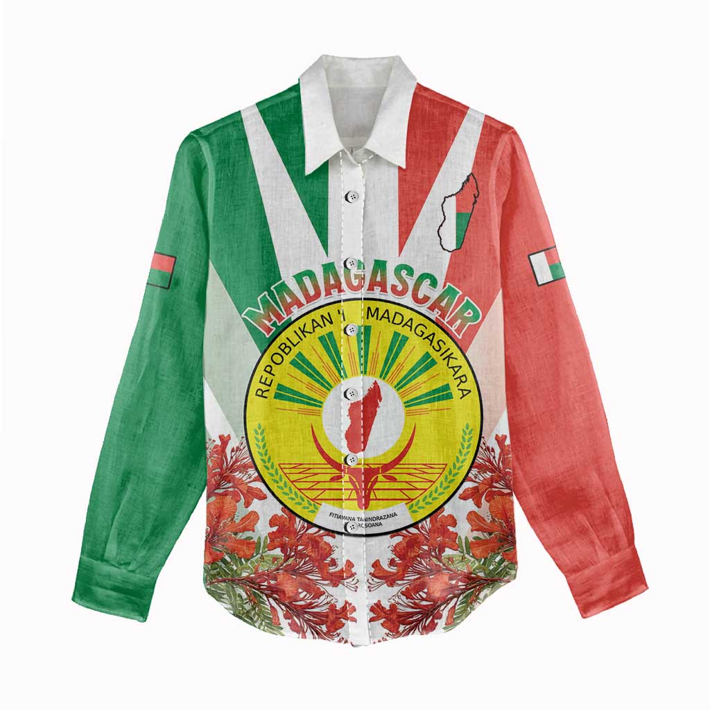 Personalized Madagasikara Women Casual Shirt Seal With Poinciana LT15