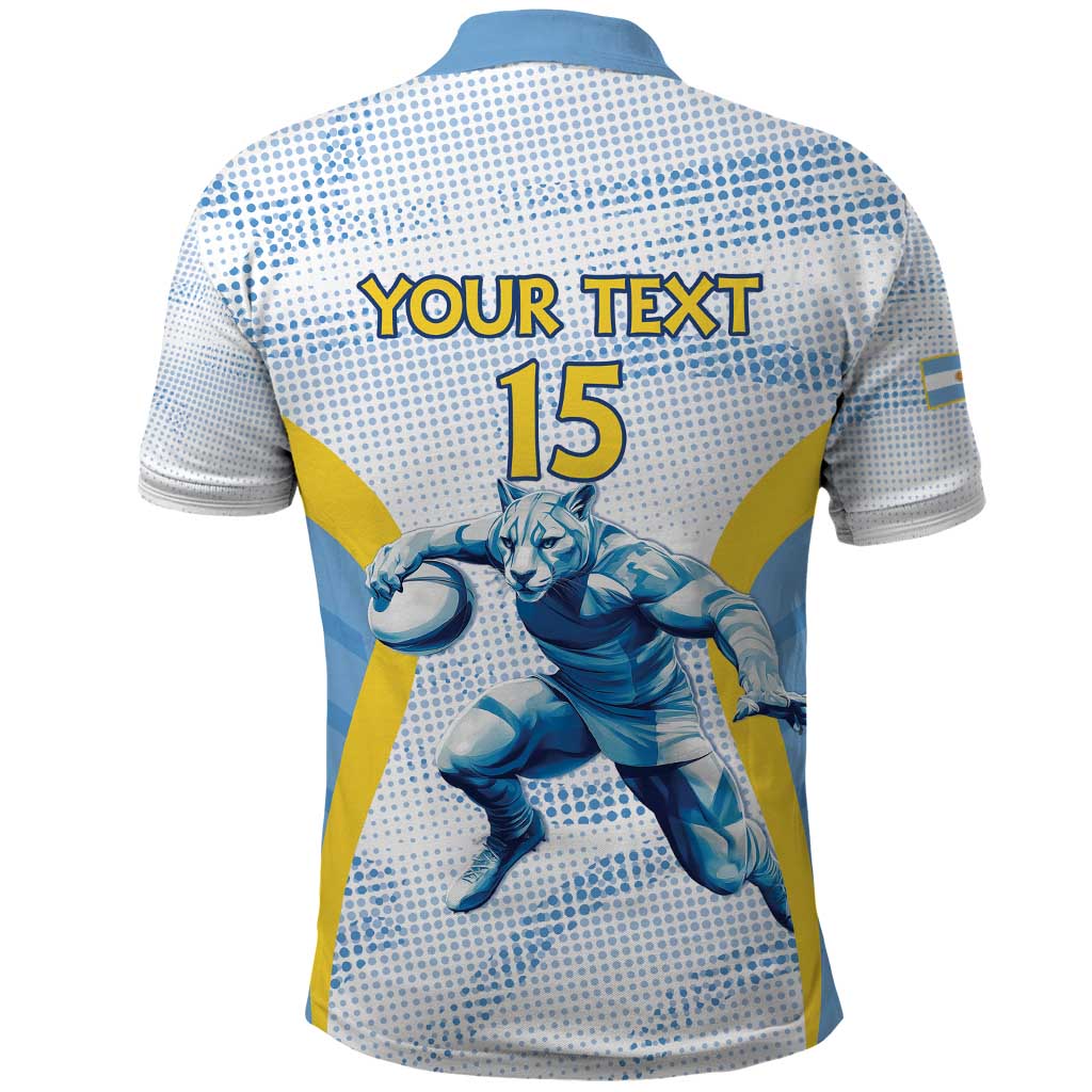 Argentina Rugby Custom Polo Shirt Pumas Mascot - Sporty Style LT15
