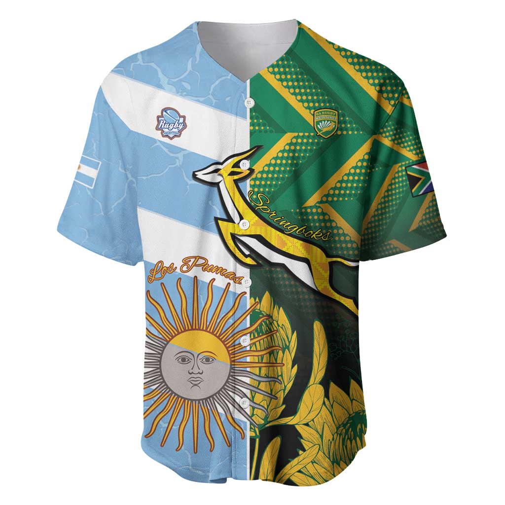 South Africa and Argentina Rugby Personalised Baseball Jersey Sporty Style LT15