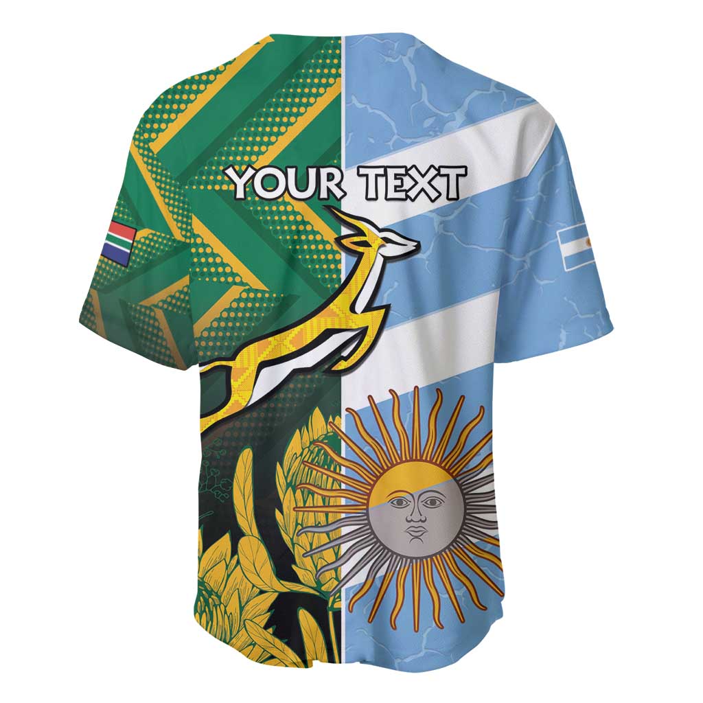 South Africa and Argentina Rugby Personalised Baseball Jersey Sporty Style LT15