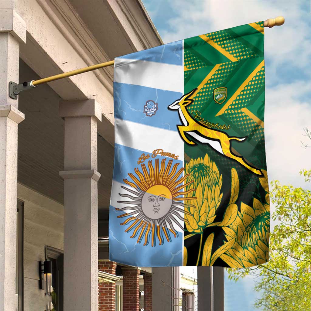 South Africa and Argentina Rugby Garden Flag Sporty Style LT15