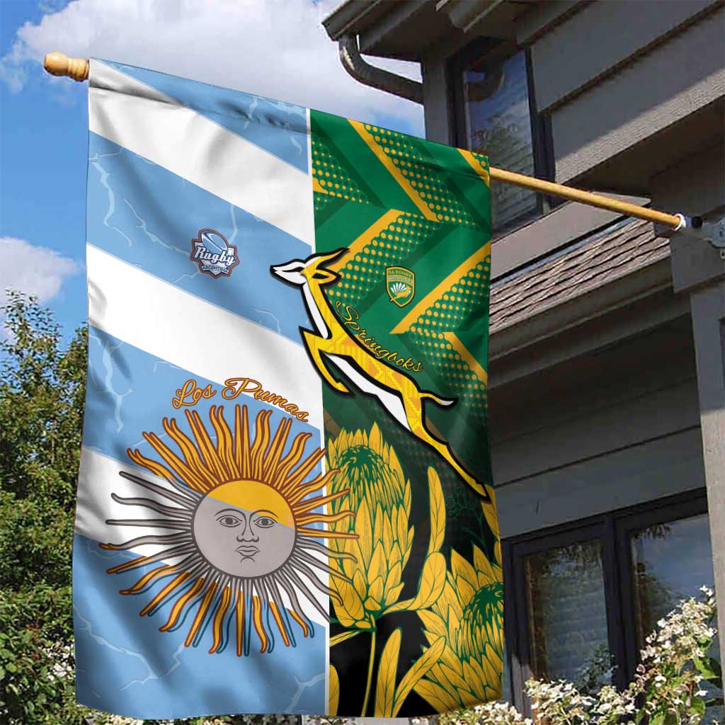 South Africa and Argentina Rugby Garden Flag Sporty Style LT15