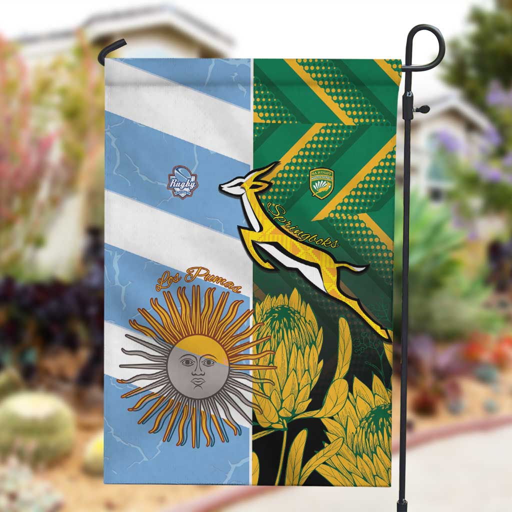 South Africa and Argentina Rugby Garden Flag Sporty Style LT15
