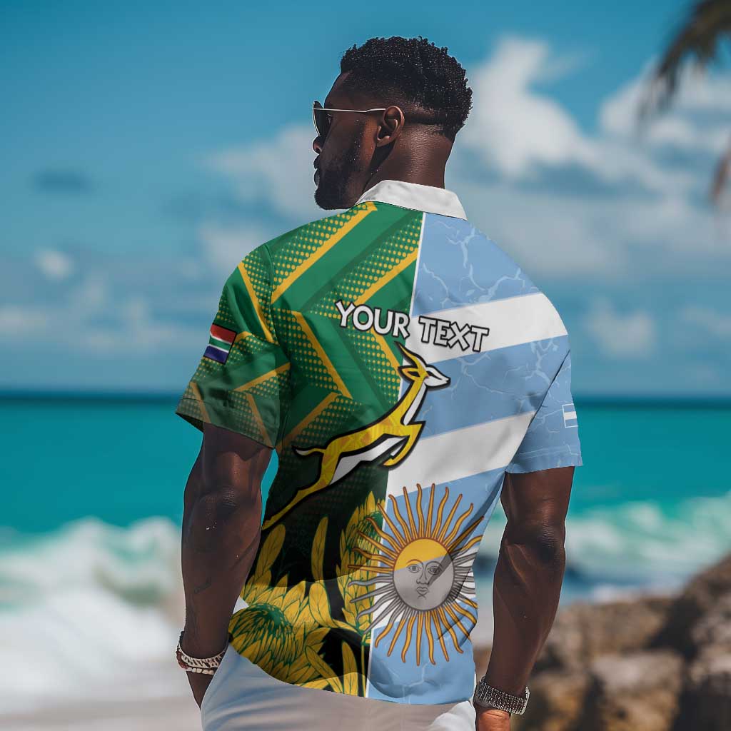 South Africa and Argentina Rugby Personalised Hawaiian Shirt Sporty Style LT15