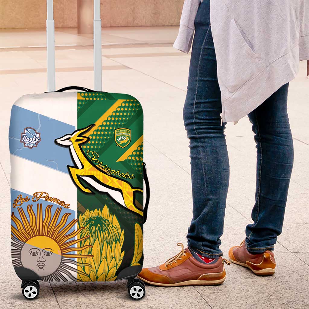 South Africa and Argentina Rugby Luggage Cover Springboks With Los Pumas LT15