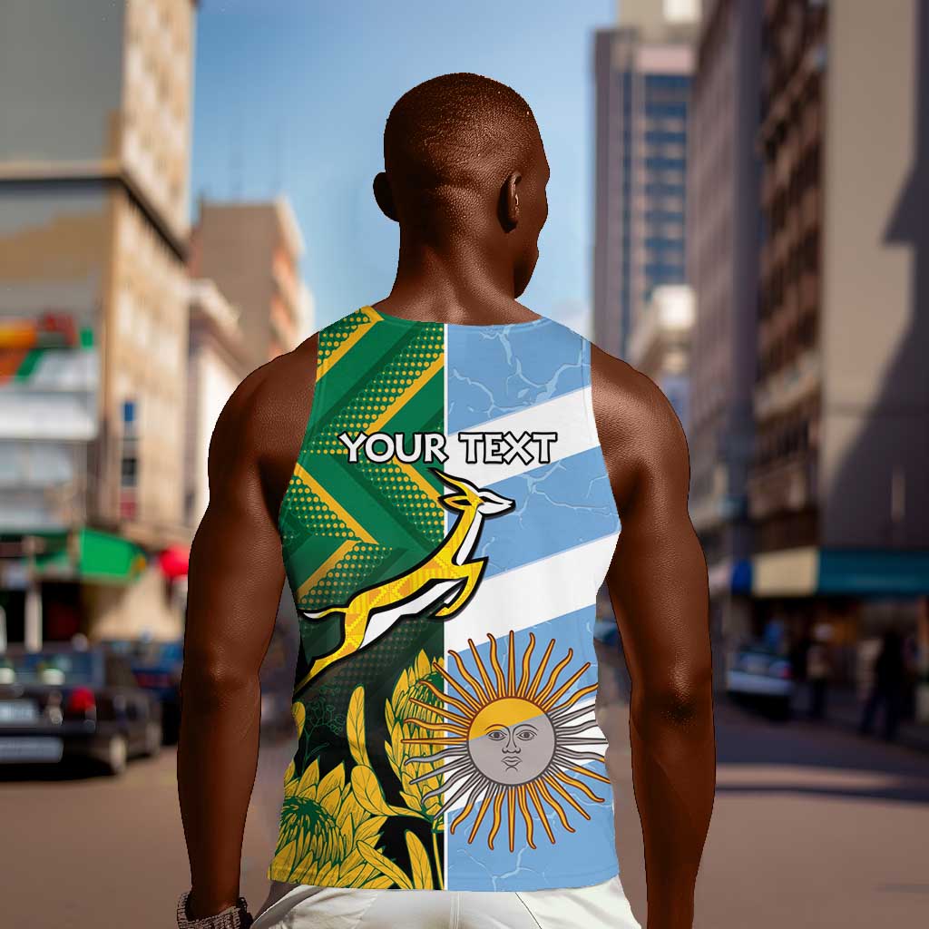 South Africa and Argentina Rugby Personalised Men Tank Top Sporty Style LT15