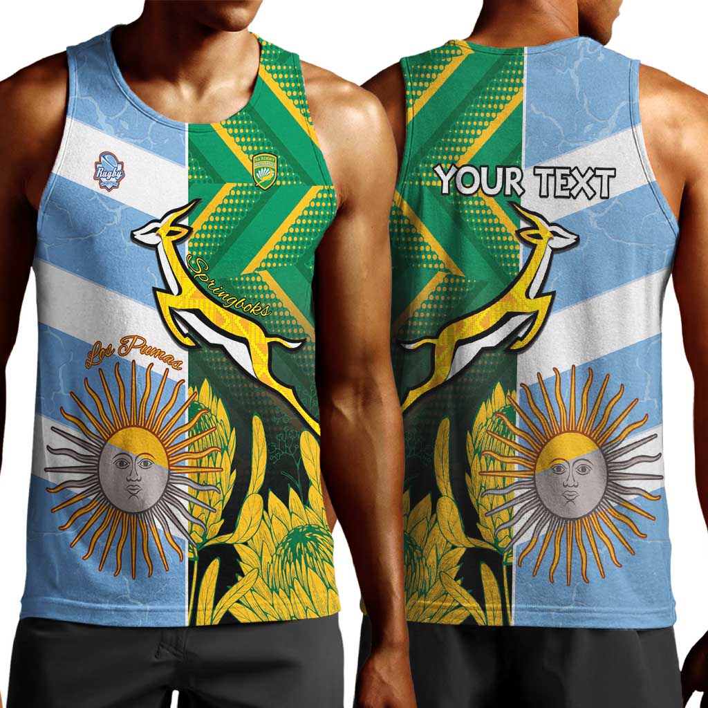 South Africa and Argentina Rugby Personalised Men Tank Top Sporty Style LT15
