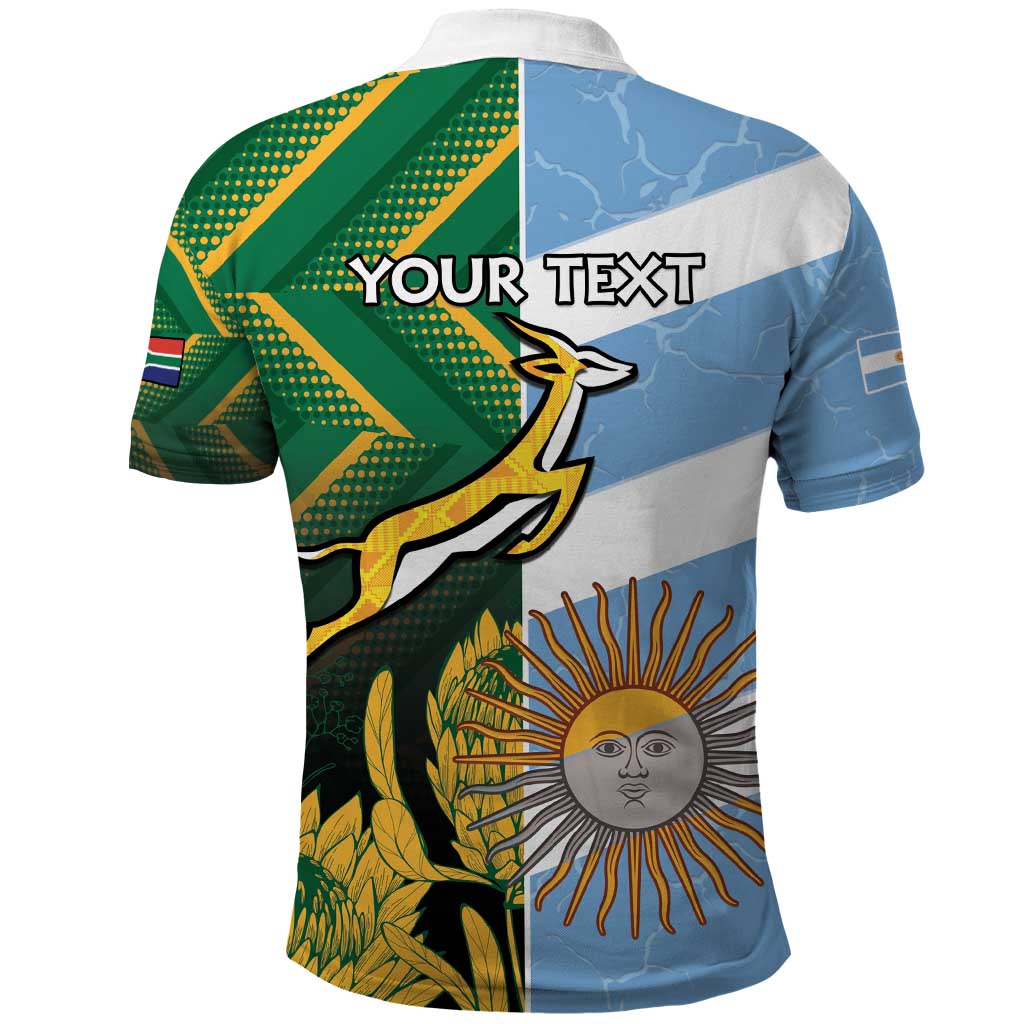 South Africa and Argentina Rugby Personalized Polo Shirt Springboks With Los Pumas LT15