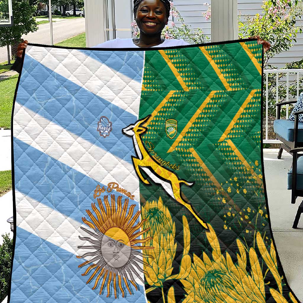 South Africa and Argentina Rugby Quilt Sporty Style LT15