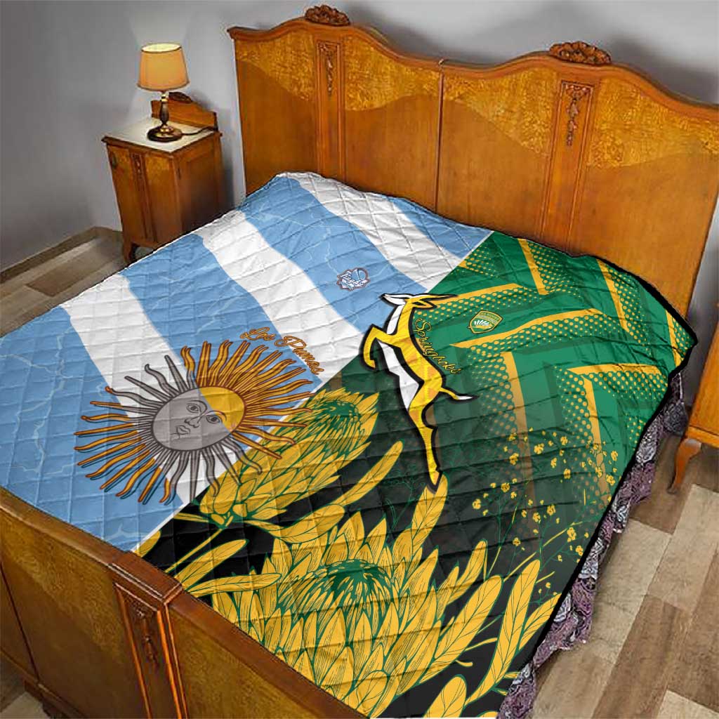 South Africa and Argentina Rugby Quilt Sporty Style LT15