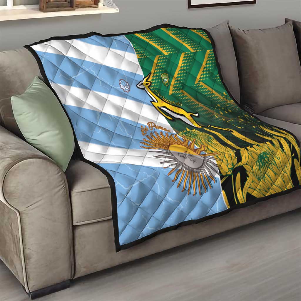 South Africa and Argentina Rugby Quilt Sporty Style LT15