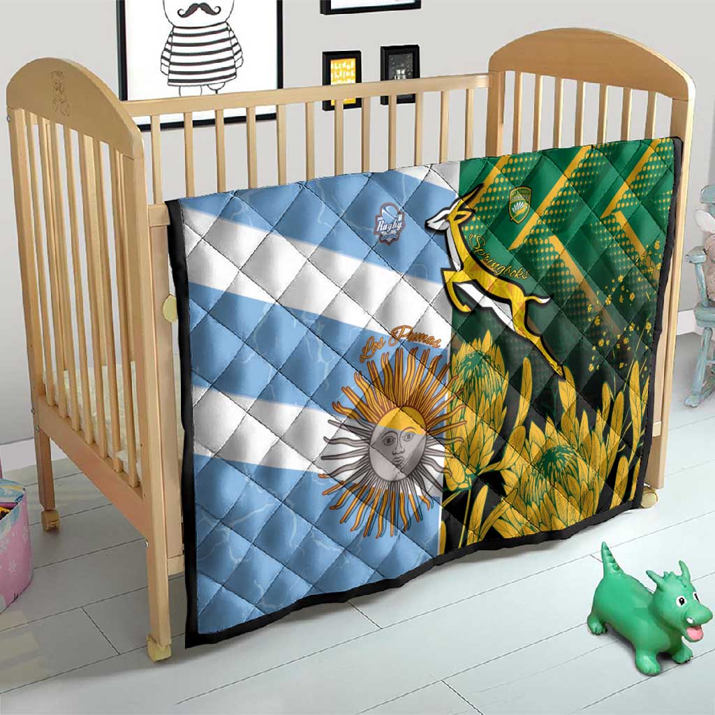 South Africa and Argentina Rugby Quilt Sporty Style LT15