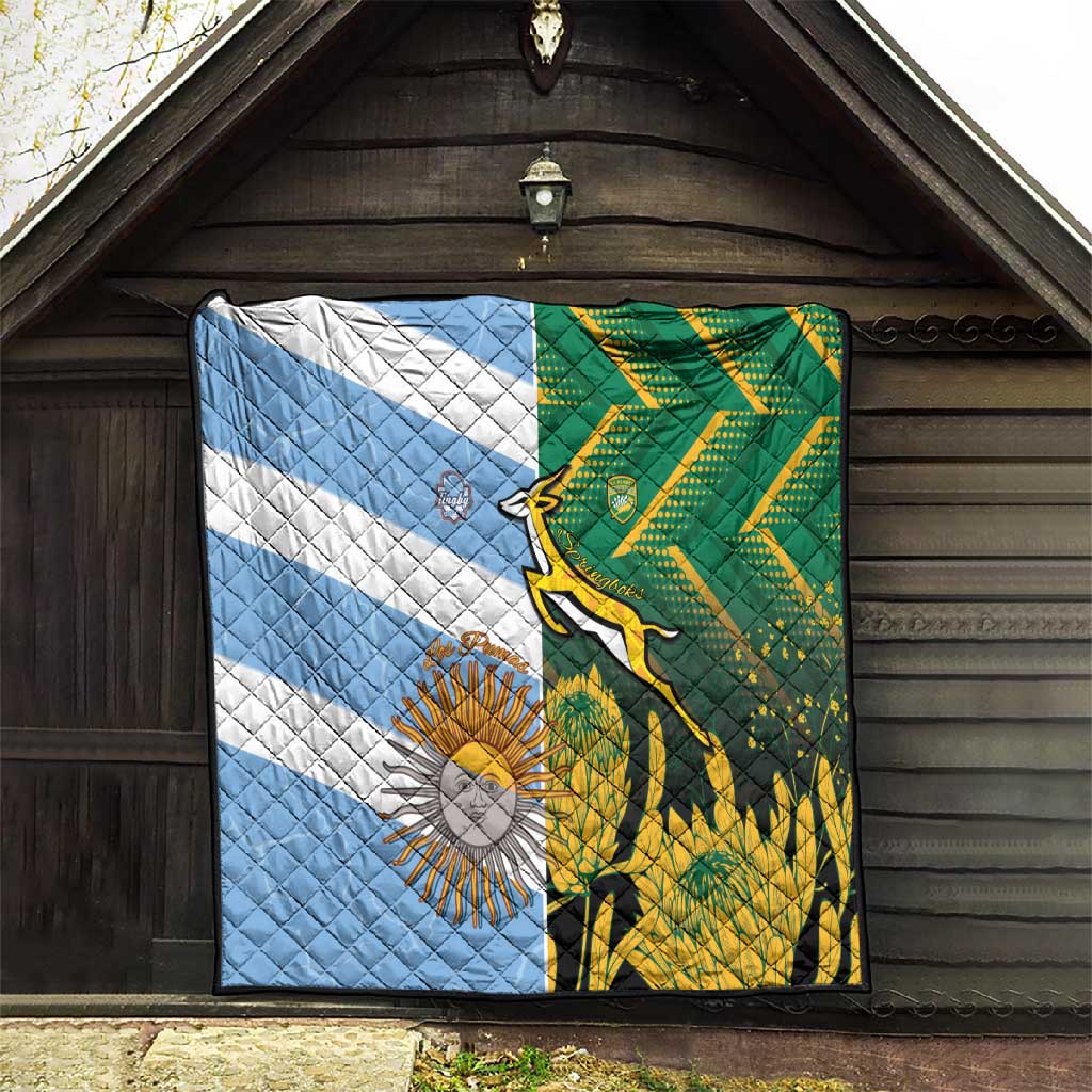 South Africa and Argentina Rugby Quilt Sporty Style LT15