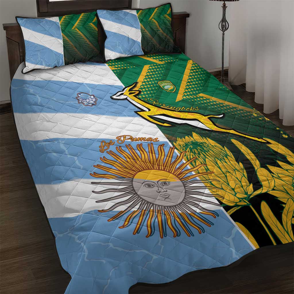 South Africa and Argentina Rugby Quilt Bed Set Sporty Style LT15