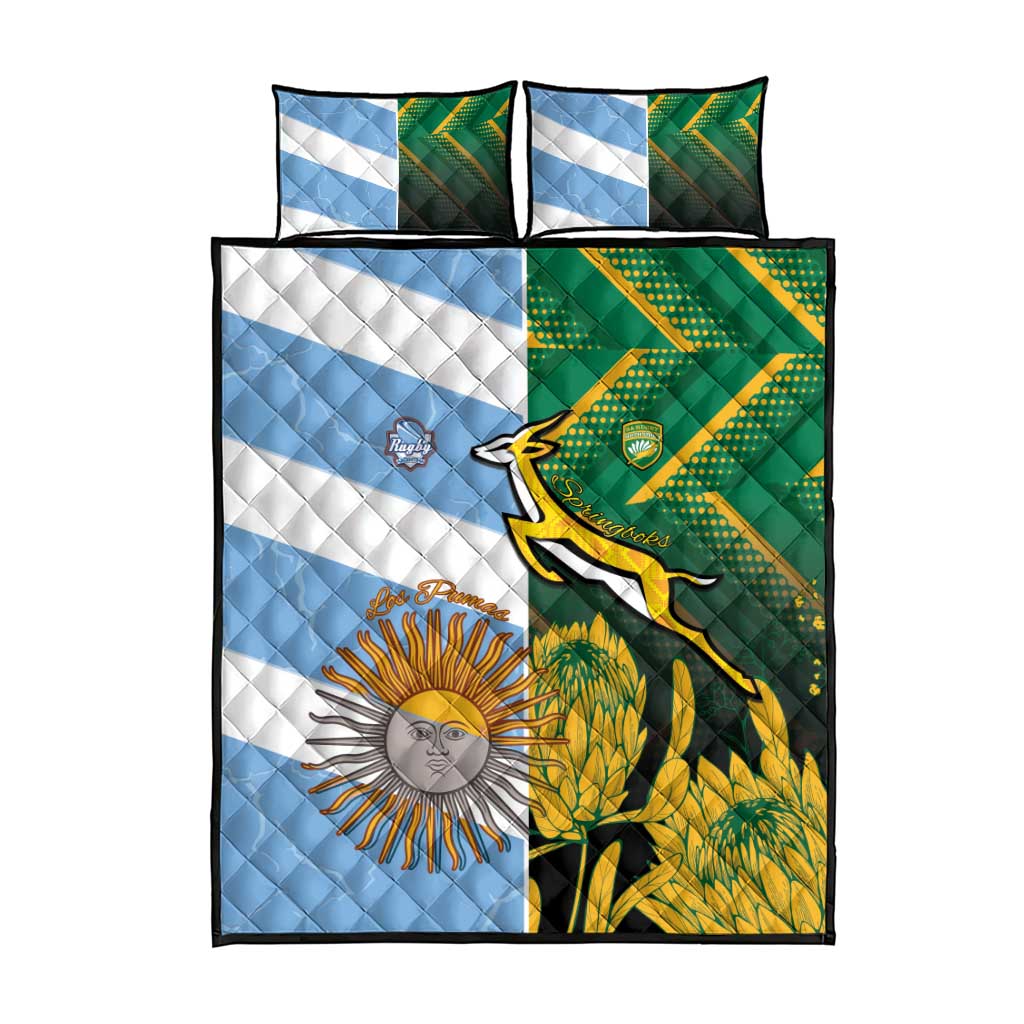 South Africa and Argentina Rugby Quilt Bed Set Sporty Style LT15