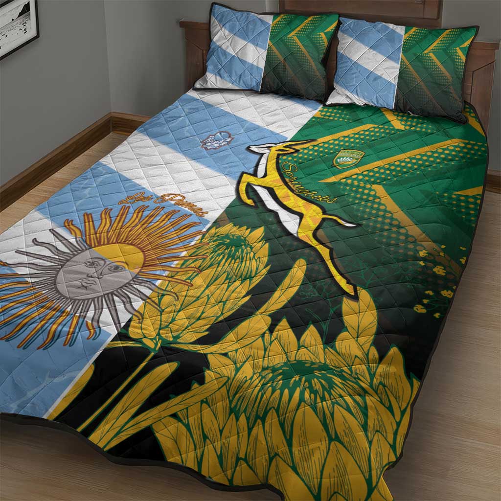 South Africa and Argentina Rugby Quilt Bed Set Sporty Style LT15