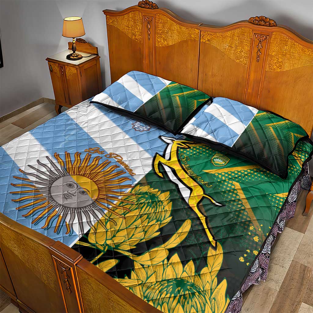 South Africa and Argentina Rugby Quilt Bed Set Sporty Style LT15